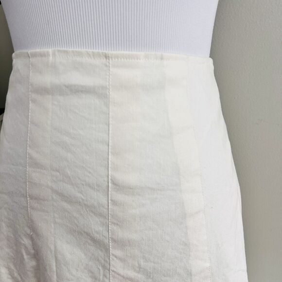 Forever 21 Cotton Linen Flax Blend White Natural Earthy Lined Skirt Lagenlook XL - Picture 3 of 9